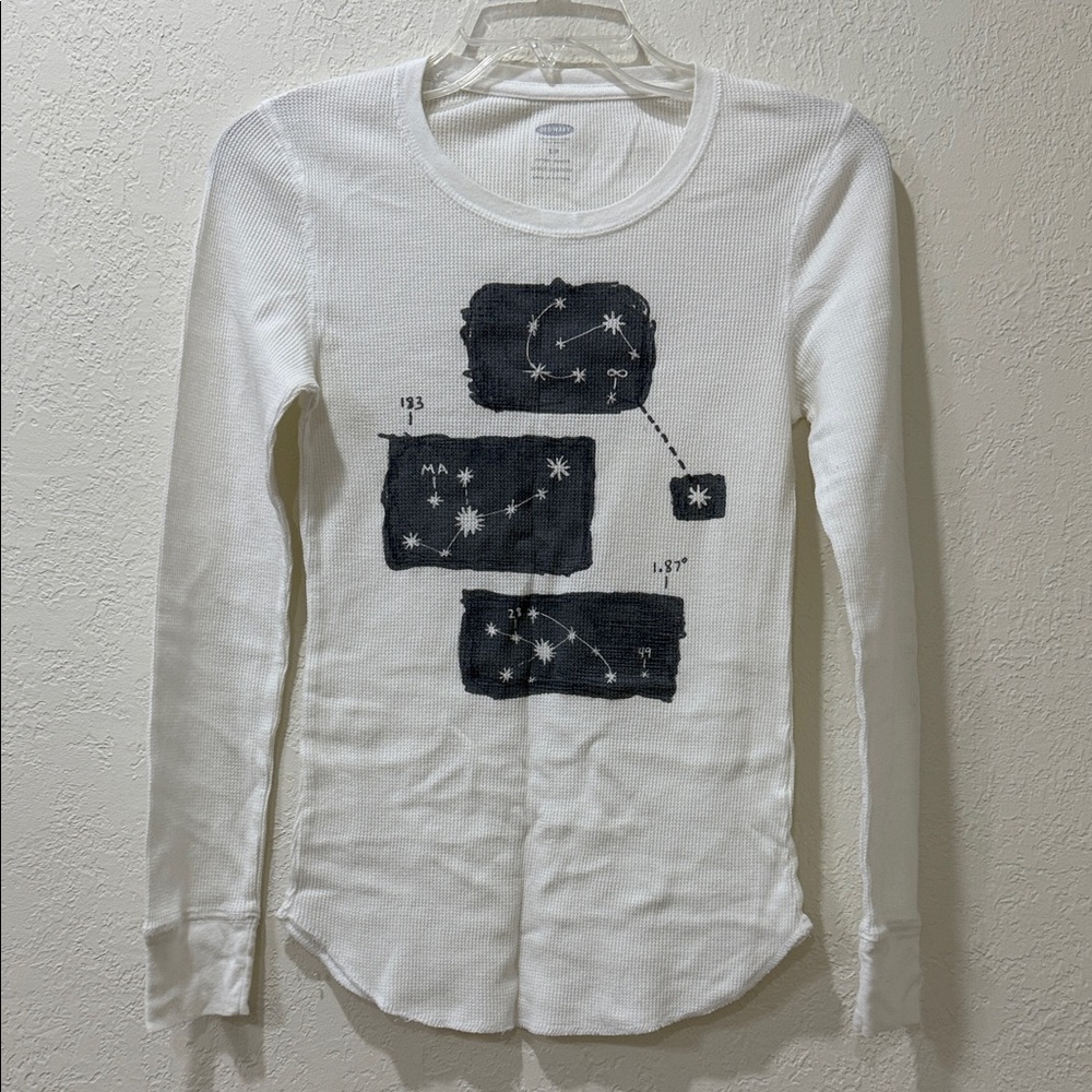 Old Navy Kids Pajama Top - White with Black Constellation Design